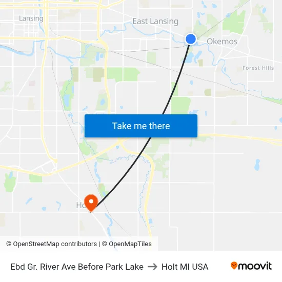 Ebd Gr. River Ave Before Park Lake to Holt MI USA map