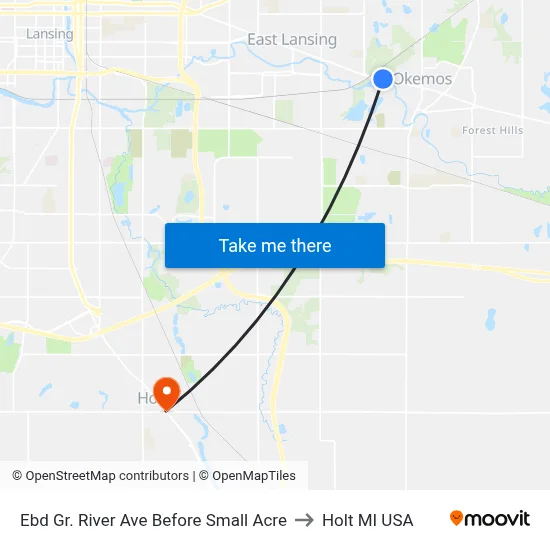Ebd Gr. River Ave Before Small Acre to Holt MI USA map