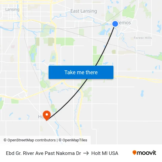Ebd Gr. River Ave Past Nakoma Dr to Holt MI USA map