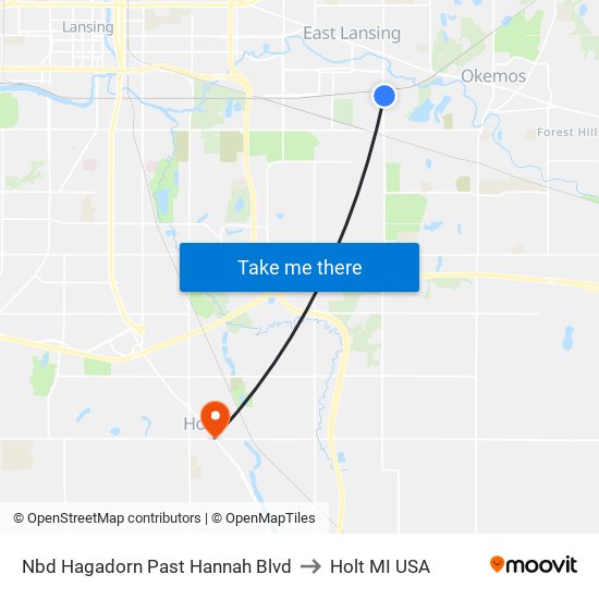 Nbd Hagadorn Past Hannah Blvd to Holt MI USA map