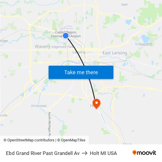 Ebd Grand River Past Grandell Av to Holt MI USA map