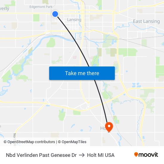 Nbd Verlinden Past Genesee Dr to Holt MI USA map