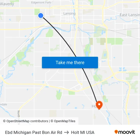 Ebd Michigan Past Bon Air Rd to Holt MI USA map
