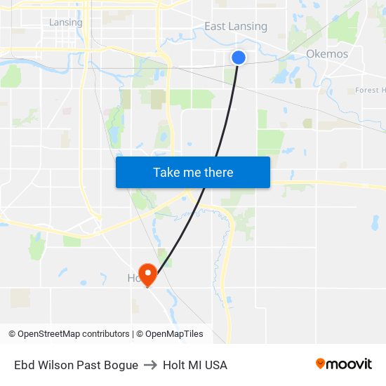 Ebd Wilson Past Bogue to Holt MI USA map