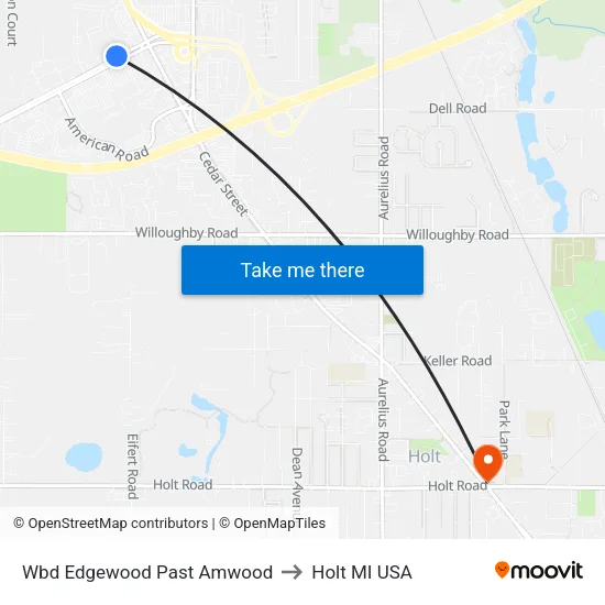Wbd Edgewood Past Amwood to Holt MI USA map