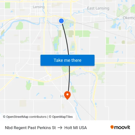 Nbd Regent Past Perkins St to Holt MI USA map