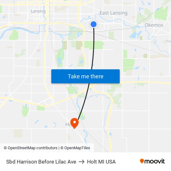 Sbd Harrison Before Lilac Ave to Holt MI USA map