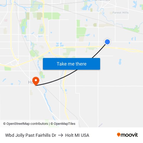 Wbd Jolly Past Fairhills Dr to Holt MI USA map