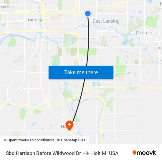 Sbd Harrison Before Wildwood Dr to Holt MI USA map