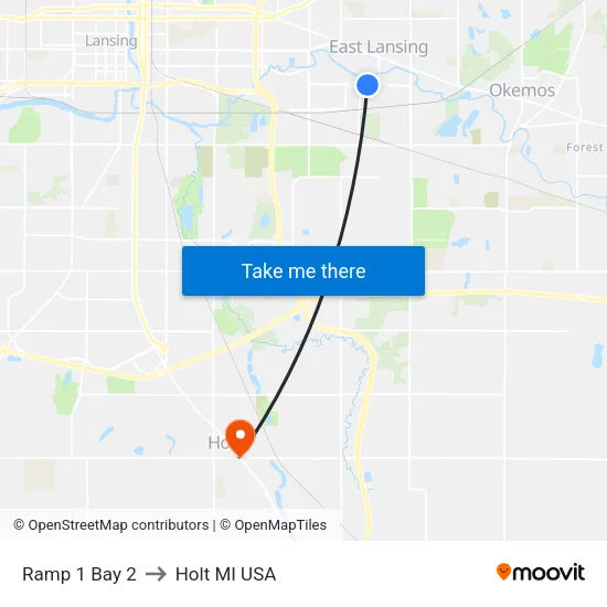 Ramp 1 Bay 2 to Holt MI USA map