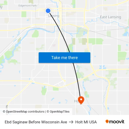 Ebd Saginaw Before Wisconsin Ave to Holt MI USA map
