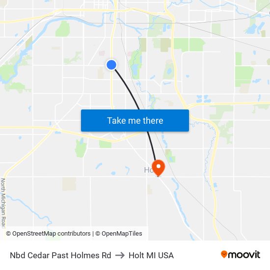 Nbd Cedar Past Holmes Rd to Holt MI USA map