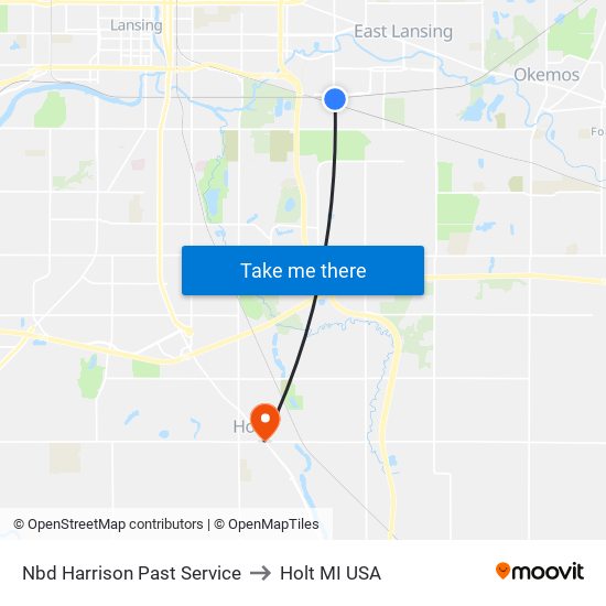 Nbd Harrison Past Service to Holt MI USA map