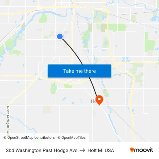Sbd Washington Past Hodge Ave to Holt MI USA map