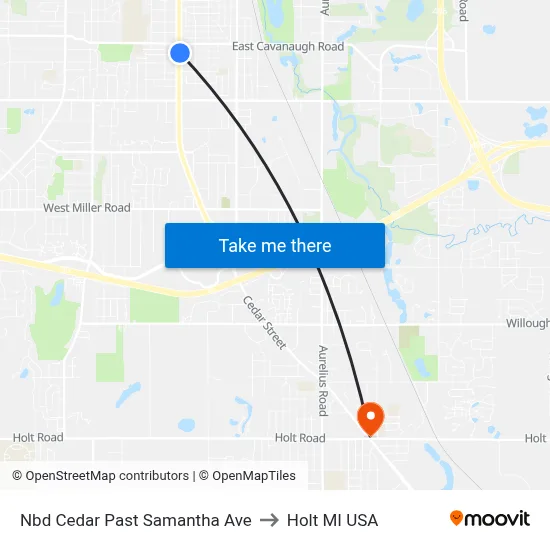 Nbd Cedar Past Samantha Ave to Holt MI USA map
