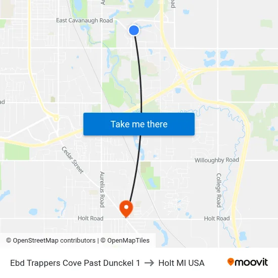 Ebd Trappers Cove Past Dunckel 1 to Holt MI USA map
