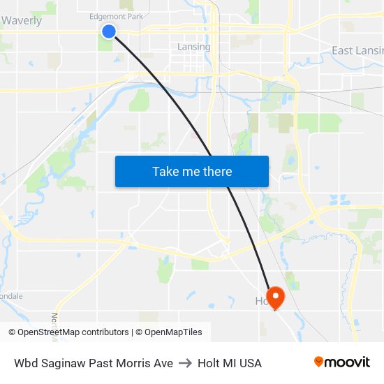 Wbd Saginaw Past Morris Ave to Holt MI USA map