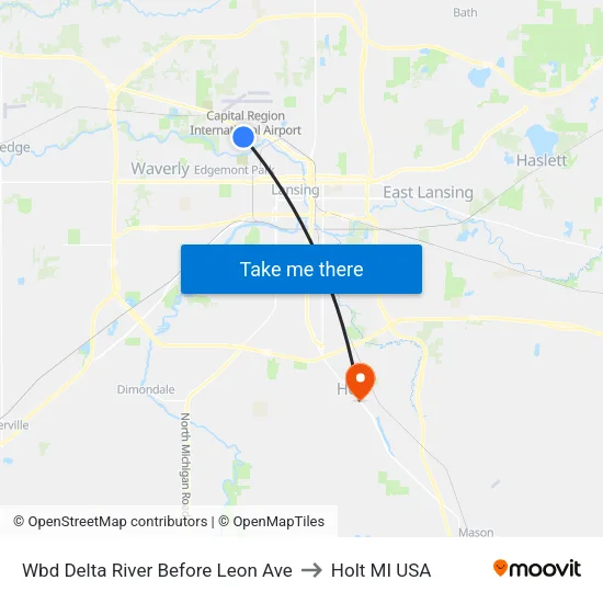 Wbd Delta River  Before Leon Ave to Holt MI USA map