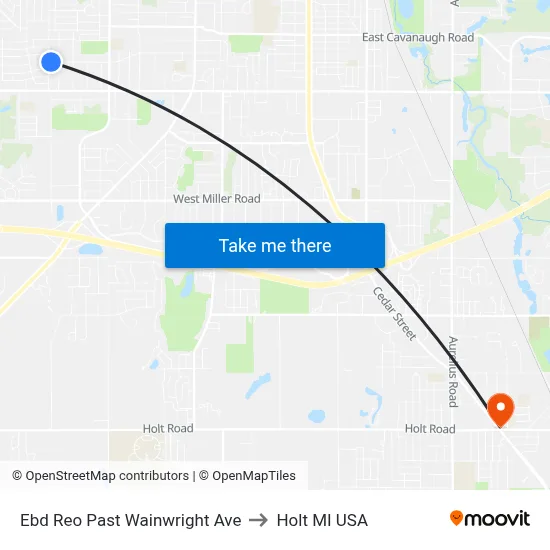 Ebd Reo Past Wainwright Ave to Holt MI USA map