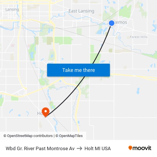 Wbd Gr. River Past Montrose Av to Holt MI USA map