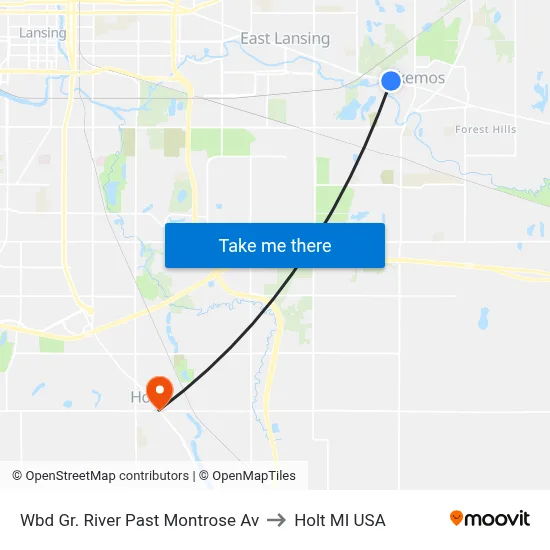 Wbd Gr. River Past Montrose Av to Holt MI USA map