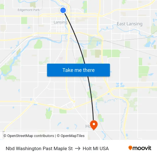 Nbd Washington Past Maple St to Holt MI USA map