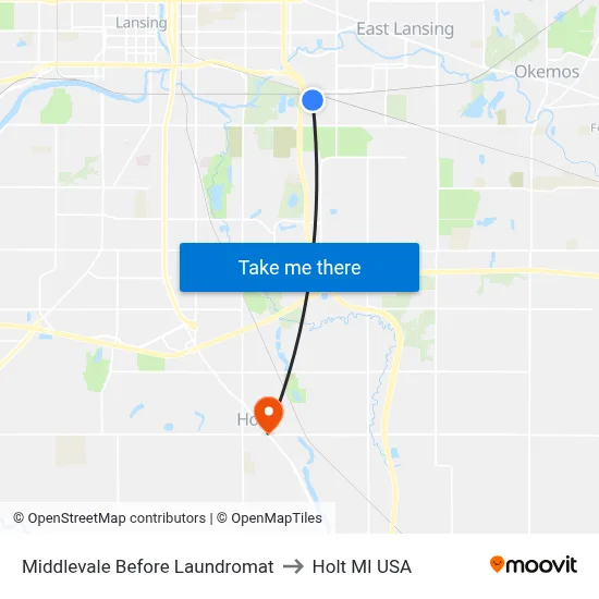 Middlevale Before Laundromat to Holt MI USA map