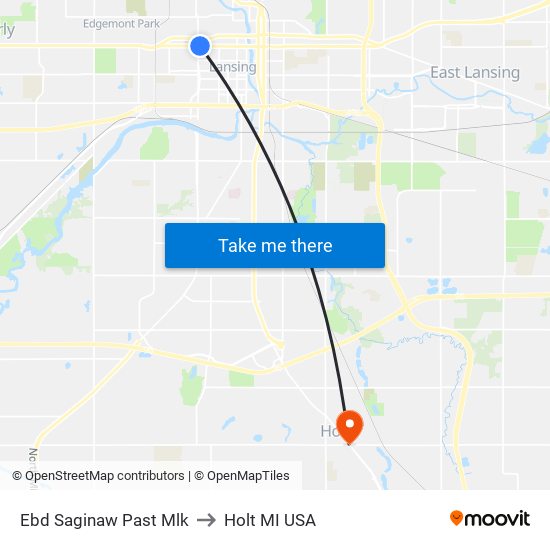 Ebd Saginaw Past Mlk to Holt MI USA map