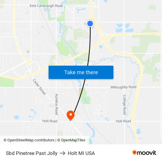 Sbd Pinetree Past Jolly to Holt MI USA map