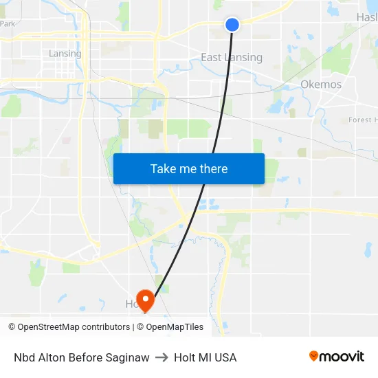 Nbd Alton Before Saginaw to Holt MI USA map