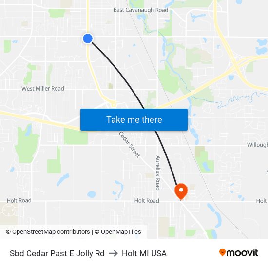 Sbd Cedar Past E Jolly Rd to Holt MI USA map