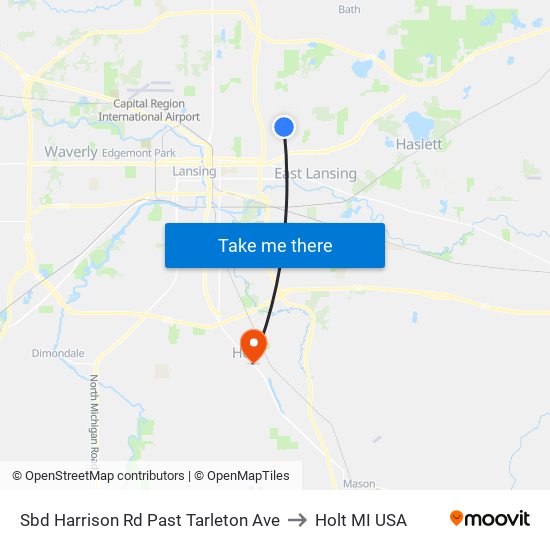 Sbd Harrison Rd Past Tarleton Ave to Holt MI USA map