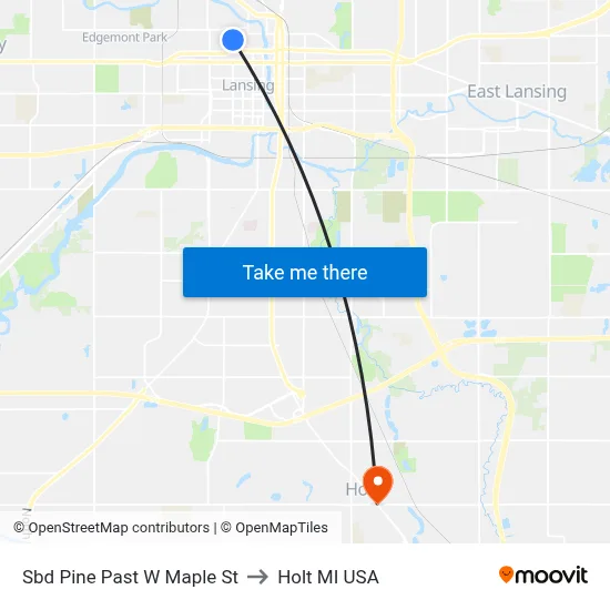 Sbd Pine Past W Maple St to Holt MI USA map