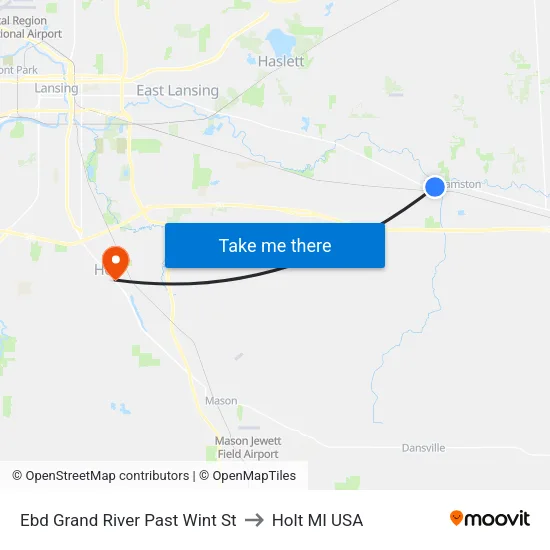 Ebd Grand River Past Wint St to Holt MI USA map