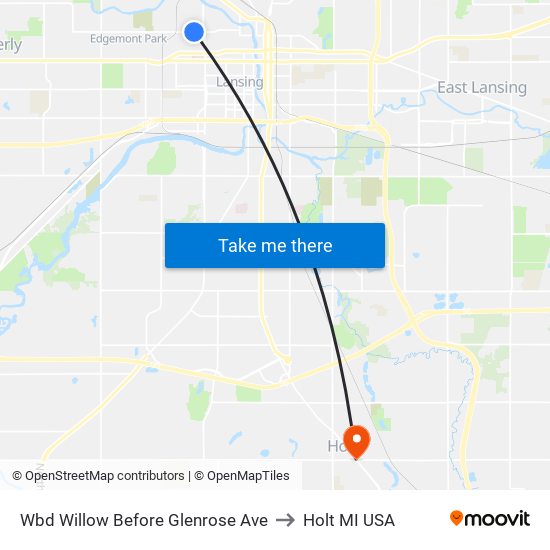 Wbd Willow Before Glenrose Ave to Holt MI USA map