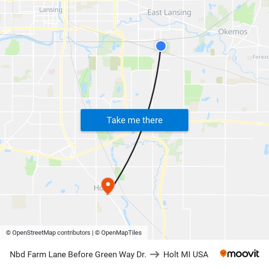 Nbd Farm Lane Before Green Way Dr. to Holt MI USA map