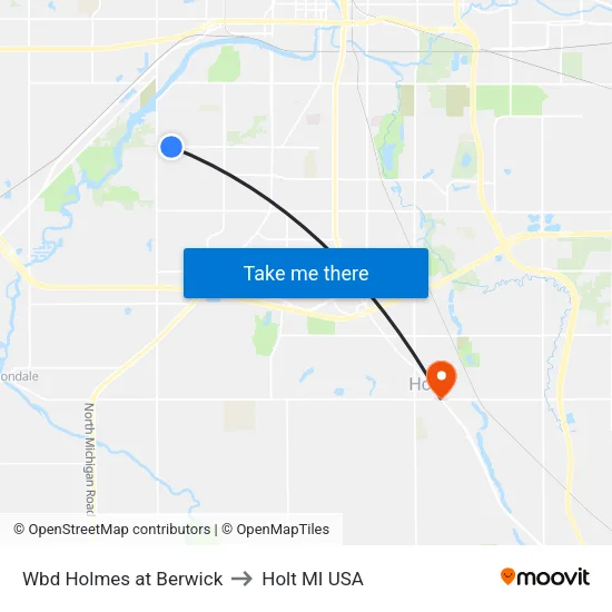 Wbd Holmes at Berwick to Holt MI USA map