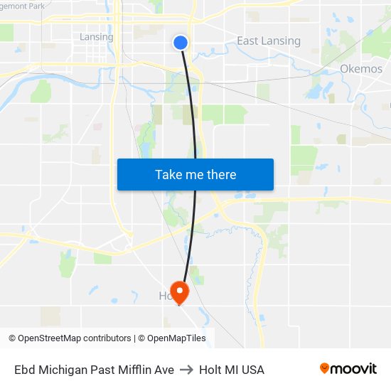 Ebd Michigan Past Mifflin Ave to Holt MI USA map