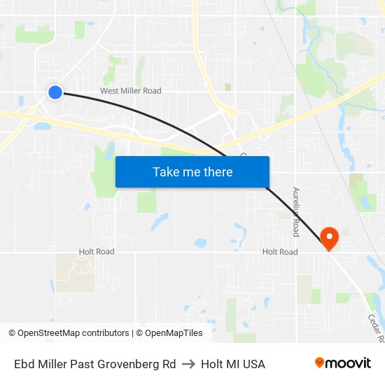 Ebd Miller Past Grovenberg Rd to Holt MI USA map