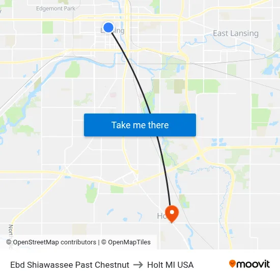 Ebd Shiawassee Past Chestnut to Holt MI USA map