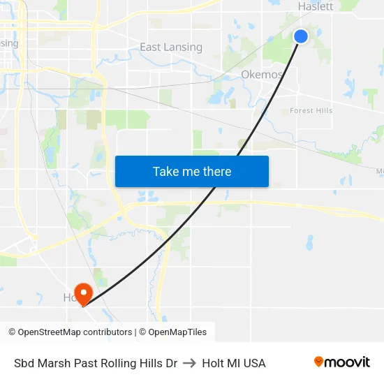 Sbd Marsh Past Rolling Hills Dr to Holt MI USA map