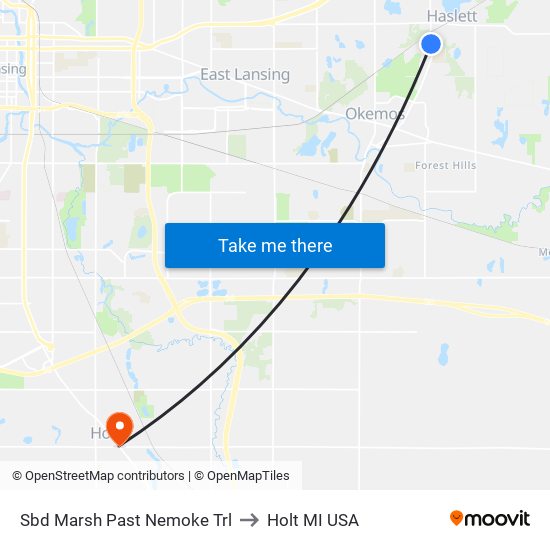 Sbd Marsh Past Nemoke Trl to Holt MI USA map