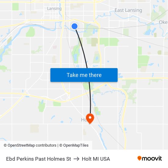 Ebd Perkins Past Holmes St to Holt MI USA map