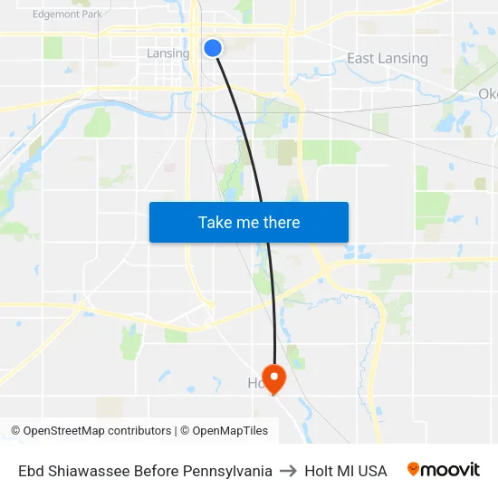 Ebd Shiawassee Before Pennsylvania to Holt MI USA map