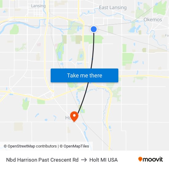 Nbd Harrison Past Crescent Rd to Holt MI USA map