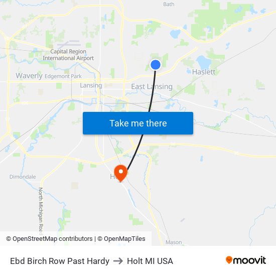 Ebd Birch Row Past Hardy to Holt MI USA map