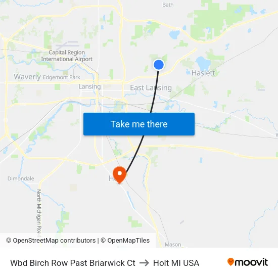 Wbd Birch Row Past Briarwick Ct to Holt MI USA map