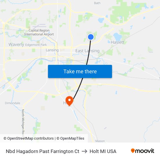 Nbd Hagadorn Past Farrington Ct to Holt MI USA map