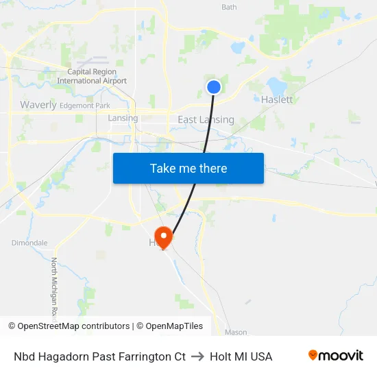 Nbd Hagadorn Past Farrington Ct to Holt MI USA map
