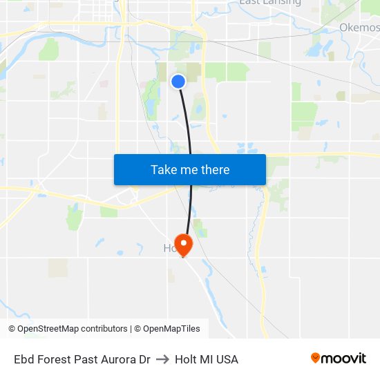 Ebd Forest Past Aurora Dr to Holt MI USA map